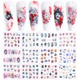 thumbnail image 1 of Halloween Nail Stickers Horror Face Designs Halloween Goth Nail Stickers Water Transfer Nail Decals Nail Art Supplies of The Dead Nail Designs for Halloween Nail Charm, 1 of 5