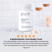 Methyl Multi without Iron - Methylated Multivitamin with Folate & Vitamin B12 by Pure TheraPro Rx - 30 Vegan Capsules