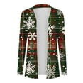 thumbnail image 4 of UQJfacai Womens Christmas Cardigans Knit Fall Sweaters Oversized Open Front Coats Snowflake Graphic Long Sleeve Shirts Outwear Tops, 4 of 6