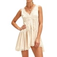thumbnail image 2 of Women's Lace for Mini Dress Slip Dress V-Neck Summer Y2k Ruffle Hem Flowy Swing Boho Short Dresses L, 2 of 10