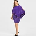 thumbnail image 3 of RYDCOT Women Plus Size Cold Shoulder Overlay Asymmetric Chiffon Strapless Sequins Dress Purple XL, 3 of 6