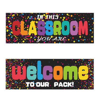 Classroom Banner Poster 2 PCS Encouragement Bulletin Board Decoration Colorful Inspirational Wall Decor for Classroom Primary Middle High Style B