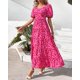 thumbnail image 4 of Vestidos casuales de verano para mujer 2024 Vestidos largos florales con mangas abullonadas y sin espalda con vuelo Ti fluido, 4 of 5