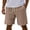 Khaki, variant on ZToonmas Men's Elastic Waist Casual Shorts Drawstring Loose Fit 5-Inch Shorts Solid Color Beach Shorts with Pockets