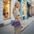 thumbnail image 7 of FORMRS Women Crossbody Purse with Chain Strap Vegan Leather Shoulder Handbag, Purple Waves Pattern, 7 of 7