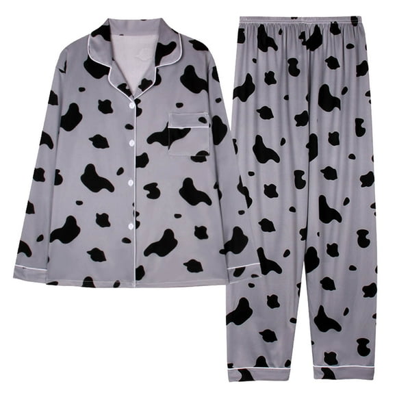RKSTN Pyjama pour Femmes Ensembles Légers Imprimés à Fleurs Casual Manches Longues Tops avec Pantalons Longs Lâches Deux Pièces Pajamas Set