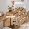 thumbnail image 6 of Oubayajia 7 Drawer Double Dresser, Fluted Chest of Drawers, Wood Storage Cabinet for Bedroom, Living Room, Hallway, Walnut, 6 of 8