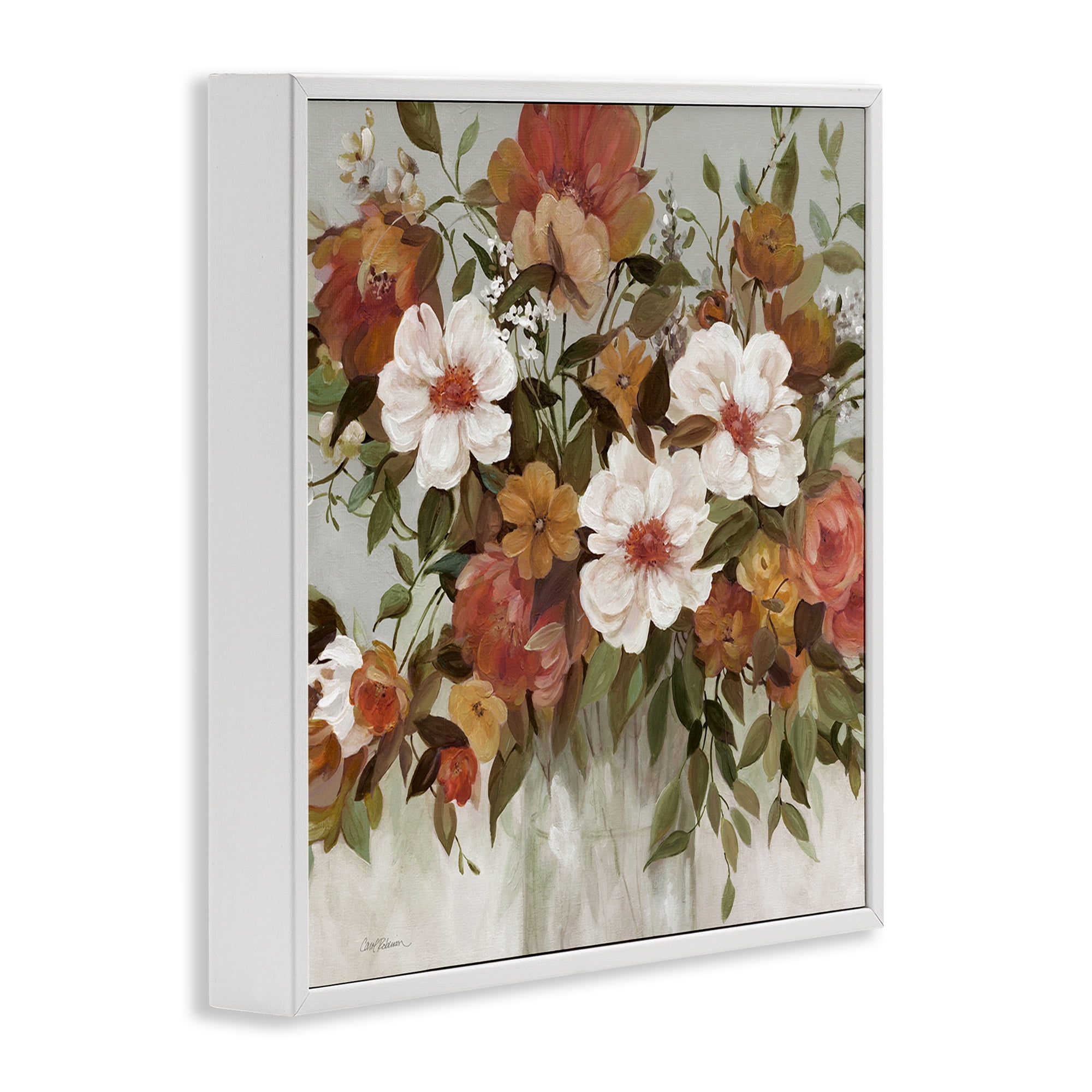 Stupell Industries Muted Vibe Bouquet White Framed Giclee Art, design by Carol Robinson