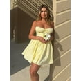 thumbnail image 3 of Minivestido Sexy con escote en V profundo y encaje liso, minivestido elegante con espalda descubierta, sin mangas, dobladillo suelto, Falda corta de corte A, vestidos de fiesta de verano para mujer, 3 of 5