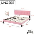thumbnail image 6 of alazyhome Velvet Upholstered Platform Bed Frame King Size with Button Tufting Headboard , Easy Assembly, Pink, 6 of 6