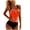 Orange, variant on Busydd Two Piece Swimsuit for Women Round Neck Pleated Tank Tops and Briefs Bathing Suits for Women Fashion Summer Beach Women's Tankini Swimsuits M