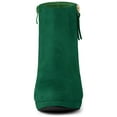 thumbnail image 6 of Unique Bargains Women's Side Zip Low Platform Chunky Heel Ankle Booties Emerald Green 6.5, 6 of 6