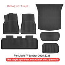 Full Coverage Floor Mats For Tesla Model Y Juniper 2025 2026 TPE Non-Slip Trunk Pad Scratch-Resistant Cargo Protective Liner Odorless Back Cushion