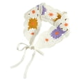 thumbnail image 1 of Pañuelo de crochet para mujer, bonito y cómodo, diseño vintage, accesorio para fotos violeta amarillo, 1 of 9