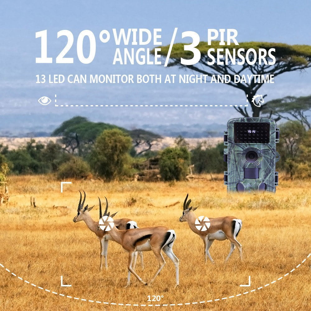 2.7K Waterproof Trail Camera 60MP Night Vision 2 Inch Screen