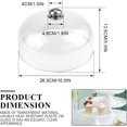thumbnail image 2 of WYJ DOERDO 10Inch Cake Dome Cover Clear Cake Stand Cover Acrylic Round Cheese Cloche Dome for Dessert Display, 26.5x13.5cm-0614, 2 of 6