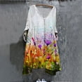 thumbnail image 2 of Leutsin Robe Vintage à Fleurs pour Femmes Grande Taille, Manches 3/4, Style des Fêtes, 2 of 5