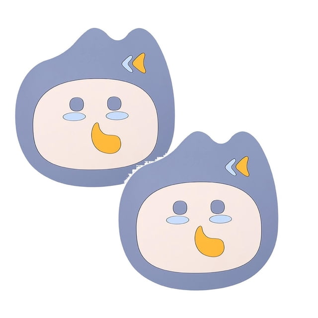 Oleegame 2 Pcs Ensemble de 2 Napperons Isolants pour Casserole, Table, Bol, Disque, Créatif, Bleu