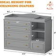 thumbnail image 2 of ChVans Changing Table Dresser, Baby Classic Nursery Dresser with 5 Drawers and 2 Shelves, Wood Chest of Drawers Nursery Storage Kids Organizer, 2 of 9