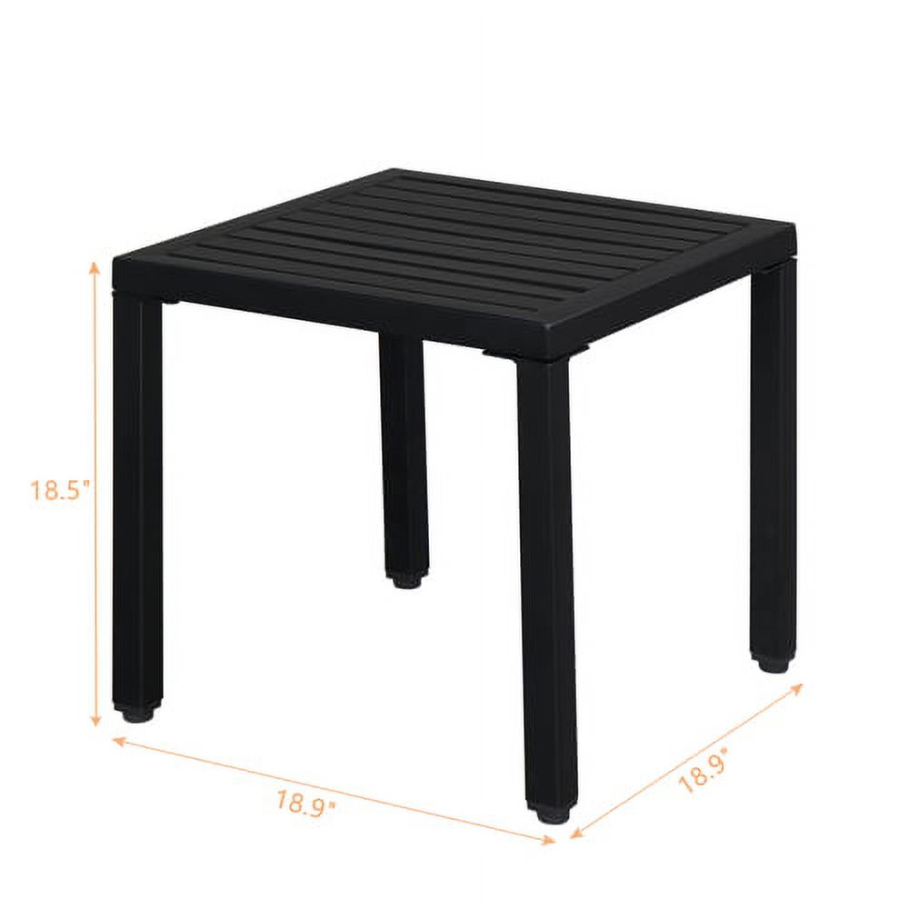 VINGLI Metal Patio Side Table Indoor Outdoor End Table, 19” Patio Coffee Bistro Table, Outdoor Patio Furniture Table - image 2 of 6