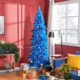 thumbnail image 2 of HOMCOM 7FT Artificial Christmas Tree with Automatic Open for Home Blue, 2 of 10