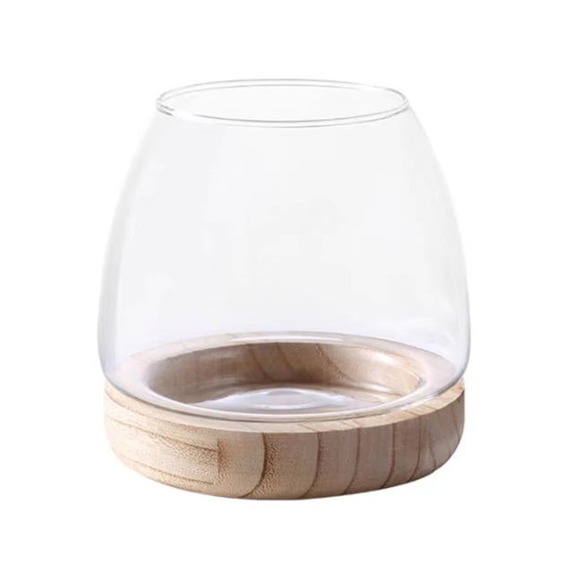 Terrario de Plantas de Escritorio Florero de Terrario con Soporte de Madera para Cultivar Decoración Hidropónica de Oficina en el Hogar ANGGREK Otros