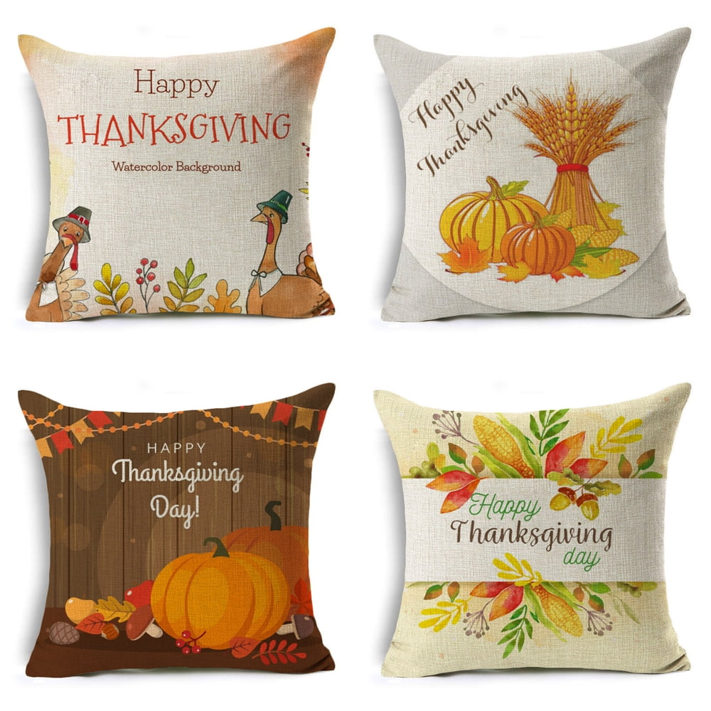 16x16 Multicolor Nature Magick Fall Autumn Pumpkins Fall Autumn Leaf Thanksgiving Pattern Leaves Brown Throw Pillow