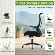 MCQ Indoor High Back Home Office Chair Height Adjustment Desk Chair, Black