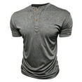 thumbnail image 6 of Men's Casual Henley Shirts Classic Slim Button Short Sleeve Pullover Solid Gym Workout Athletic T-Shirt, 6 of 7