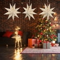 thumbnail image 5 of KOYPTL 3 Pcs Christmas Paper Star Lights,Glowing 9 Pointed Star Delicate and Sturdy,Christmas Hanging Ornament for Xmas Tree,Christmas Decorations for Wall Holiday Party Home Decor White, 5 of 9