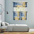 thumbnail image 6 of Abstract Mottled Texture Kitchen Curtains Valances and Tiers Set of 3 Vintage Blue Yellow Painting Tier Curtains and Valance with Rod Pocket for Small Windows, 27.5"x36", 6 of 9