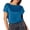 Blue, variant on Lixiuxyad Women's Pure Color Minimalist Fashion Short Sleeve Top Summer Tee Shirts,Blue L