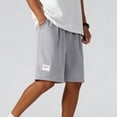 thumbnail image 5 of TKKCS Mens Casual Drawstring Shorts- Elastic Waist Breathable Flat Front Lightweight Daily Wear Summer Beach Shorts with Pockets Gray Size 2XL, 5 of 7