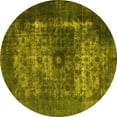thumbnail image 1 of Ahgly Company Machine Washable Indoor Round Oriental Yellow Industrial Area Rugs, 8' Round, 1 of 4