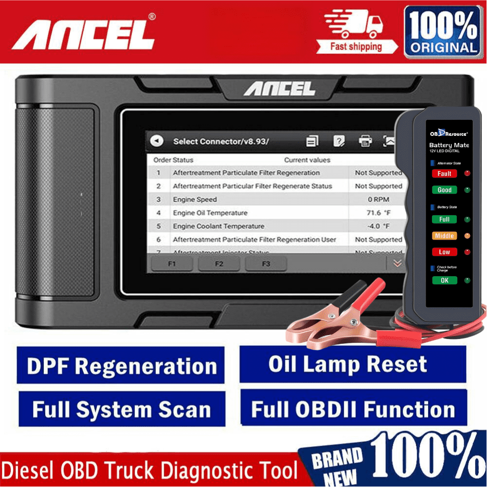 Scanner Diagnostic OBD2 ANCEL X7HD Pour Poids Lourds 24V - Tout Système, Codage, Programmation