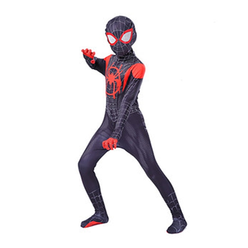 UK Spider Man Into the Superhero Costumes Kids Miles Morales Cosplay Fancy Party 
