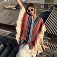 thumbnail image 6 of Shawl Wraps for Women, Bohemian Ethnic Style Cape Open Front Poncho Scarf Blanket Cardigan Coat with Tassels for Spring Autumn Winter, 6 of 7