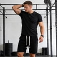 thumbnail image 4 of Jolyshlid Men’s 4-Pack Cotton Athletic Shorts with Pockets, Elastic Waist Drawstring Lightweight Workout & Casual Shorts for Summer,L, 4 of 11