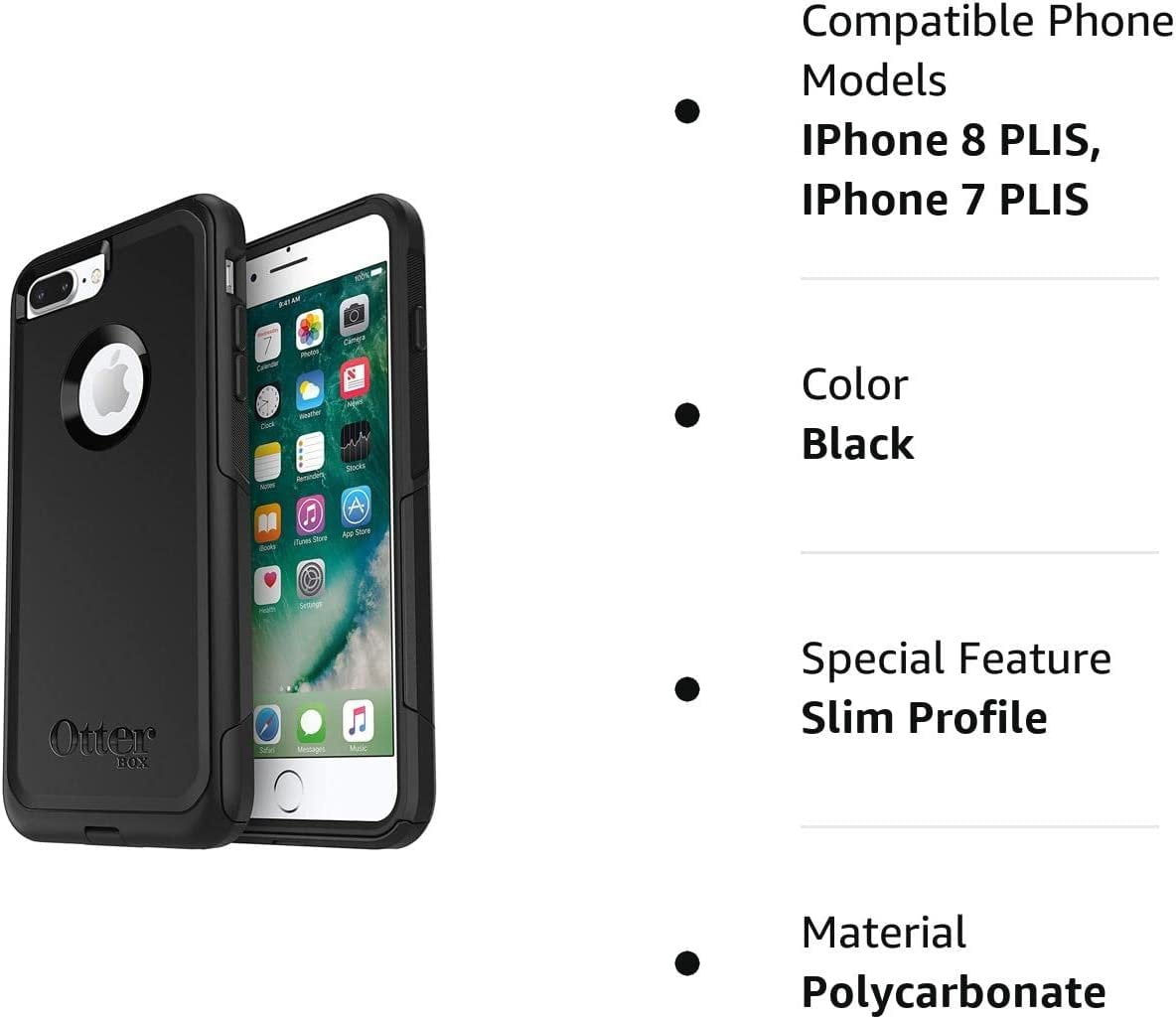 OtterBox Symmetry Series Case for iPhone 8 Plus & iPhone 7 Plus ONLY Non-Retail Packaging - Black