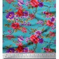 thumbnail image 1 of Soimoi Rayon Fabric Leaves & Floral Printed Fabric 1 Yard 42 Inch Wide, 1 of 3