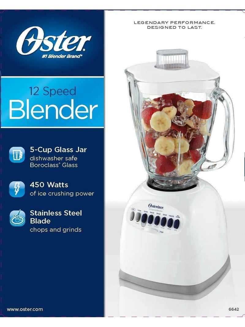 Oster 12-Speed Blender 6642 - Boroclass Glass Jar, Ice Crushing