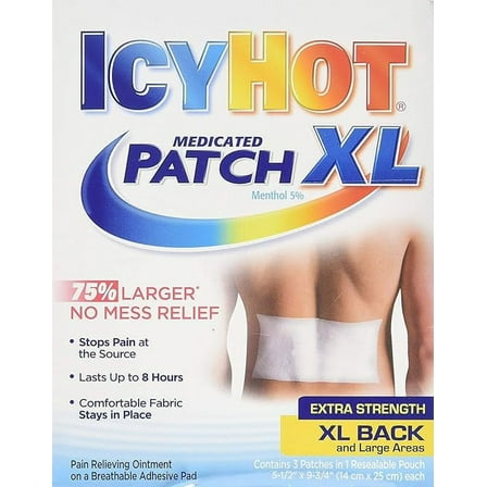 Icy Hot Medicated Patch XL, Box of 3 Patches