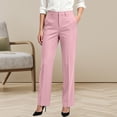 thumbnail image 2 of SHENGXINY Womens Stretch Straight Leg Dress Pants High Waist Business Casual Office Work Comfy Suit Pants with Pockets Pink M, 2 of 6