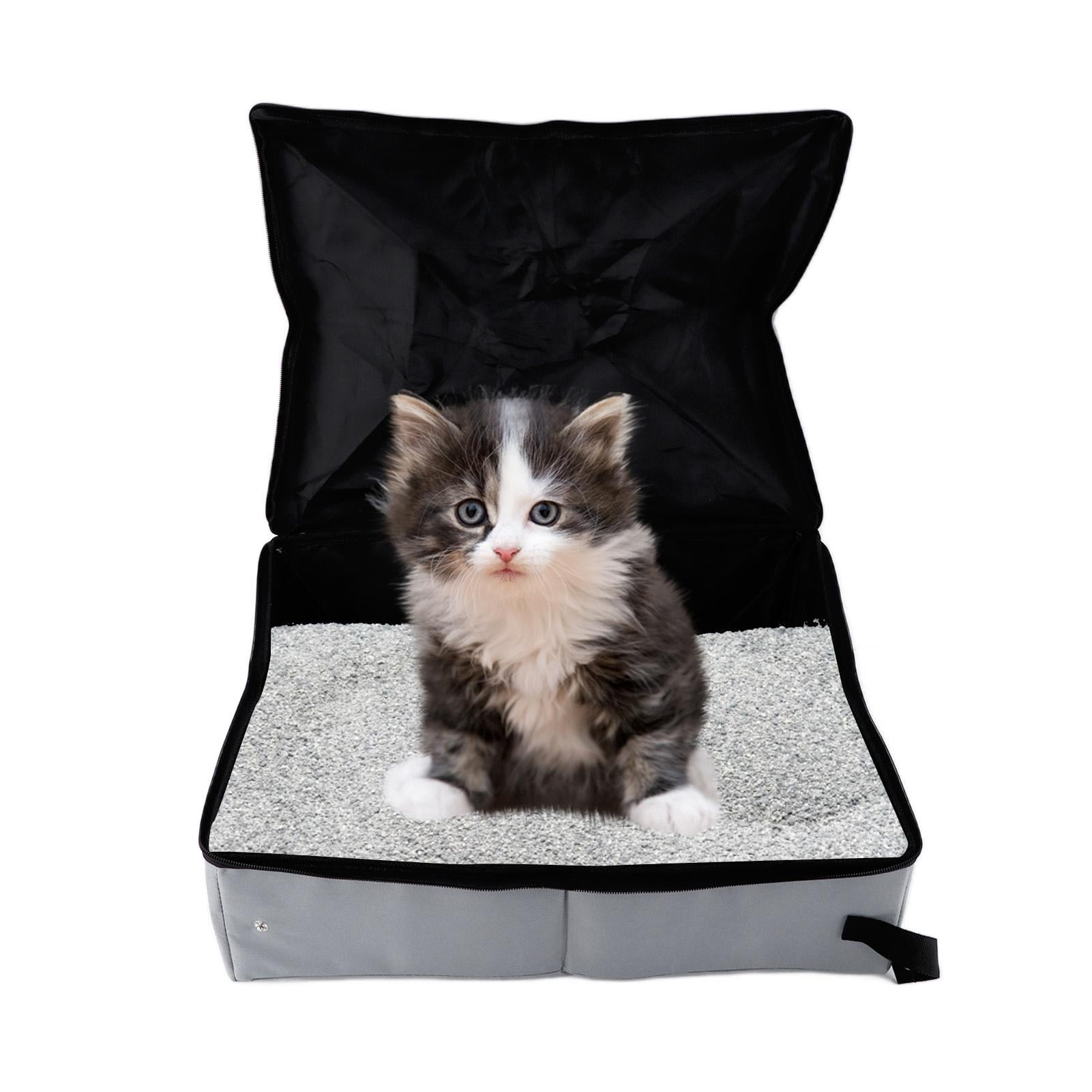 YAHHU Portable Leak‑Proof Cat Litter Box – Foldable, Lightweight, Easy‑Clean Travel Bowl with Secure Zipper