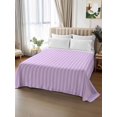 thumbnail image 2 of Queen Flat Sheet 90"x102", Purple Soft Lightweight Bedding Flat Sheets Only, Geometric Vertical Striped Solid Rainbow Brushed Microfiber Top Bed Sheet, Breathable StainResistant Bedsheets, 2 of 9