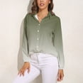 thumbnail image 3 of Sage Green Gradient Long Sleeve Blouse Woman Streetwear Casual Shirts Summer Oversize Woman Streetwear Clothing Birthday Present, 3 of 7