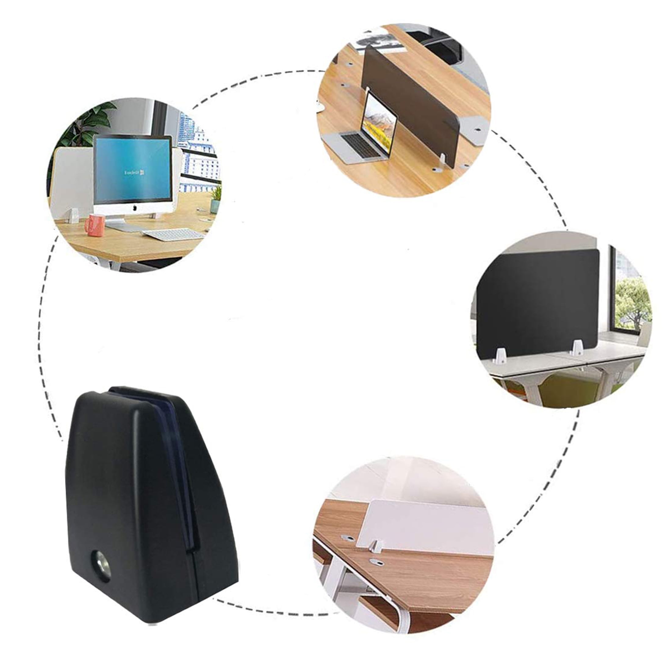 VANROUG 20 PCS Office Desk Partition Support Bracket,Desk Divider Clamp Brackets Shelf Clip Clamp Holder Screen Clip Holders,Desk Privacy Screen Clips Clamps Sneeze Guard Bracket Support 0-1/2" Panel