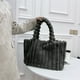 thumbnail image 4 of Bolso Tote de tela blanda de gran capacidad | Bolso de hombro elegante para mujer | Rosa, rosa intenso, gris | 11,81"x9,45"x5,91" | Asa elegante, bolso diario ligero, 4 of 6