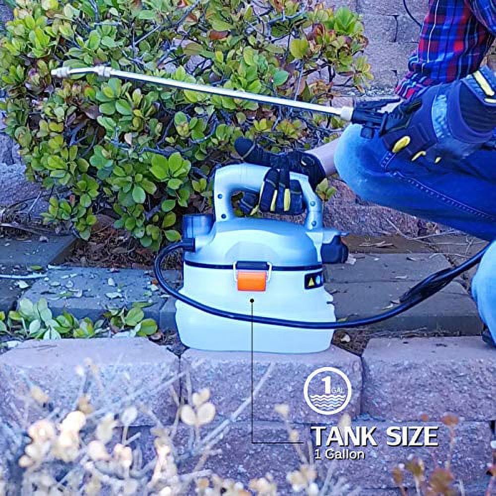 Ukoke UGS02 Cordless Electric Power Garden Sprayer, 1 Gallon Tank Port, Multicolor