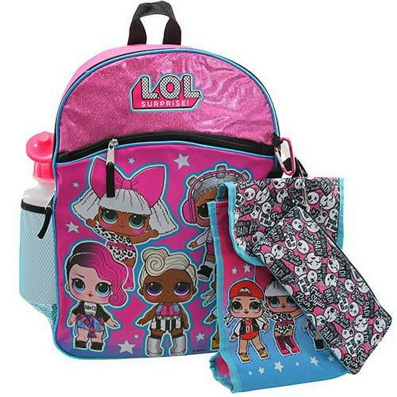 L.O.L. Surprise! Unisex Backpack Set, Multi-Color, 5-Piece